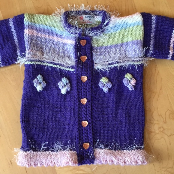 HANDKNIT By Marlis Erikson Toddler Cardigan Sweater - Picture 4 of 17